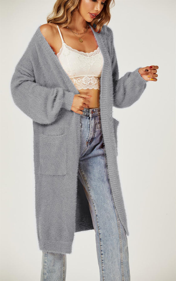 Lässiger, gemütlicher, weicher Cardigan in Grau