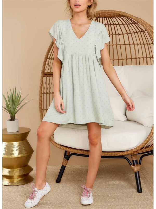 Mini-Hängerkleid mit Engelsärmeln in Mint