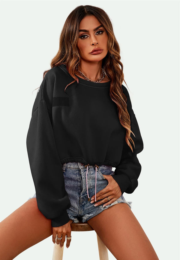 Perfectly Oversized-Sweatshirt in Schwarz mit kurzem Schnitt 